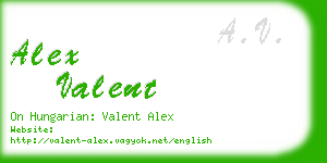 alex valent business card